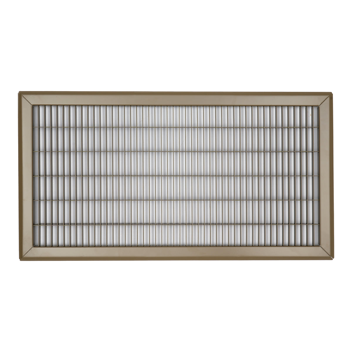 12"x24" Brown Steel Return Air Floor Grille, Walkable Heavy-Duty Fixed-Blade Vent Cover