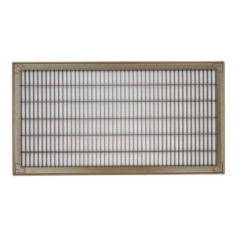 12"x24" Brown Steel Return Air Floor Grille, Walkable Heavy-Duty Fixed-Blade Vent Cover