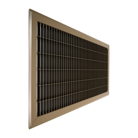 12"x24" Brown Steel Return Air Floor Grille, Walkable Heavy-Duty Fixed-Blade Vent Cover