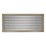 12"x30" Brown Steel Return Air Floor Grille, Walkable Heavy-Duty Fixed-Blade Vent Cover