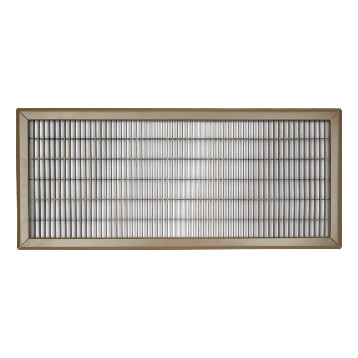12"x30" Brown Steel Return Air Floor Grille, Walkable Heavy-Duty Fixed-Blade Vent Cover