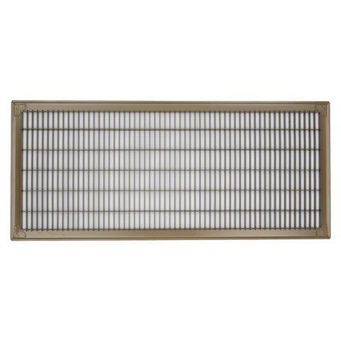 12"x30" Brown Steel Return Air Floor Grille, Walkable Heavy-Duty Fixed-Blade Vent Cover