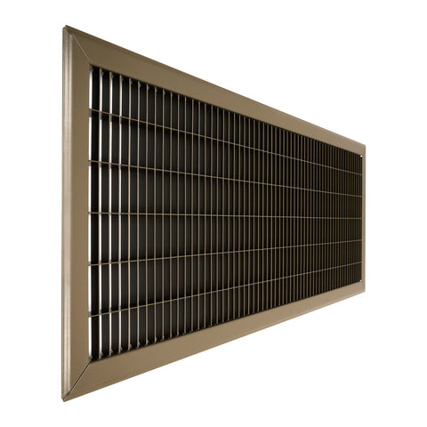 12"x30" Brown Steel Return Air Floor Grille, Walkable Heavy-Duty Fixed-Blade Vent Cover