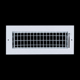 12"x4" White Steel Adjustable Supply Register, Air Vent Cover with Damper for Sidewall Or Ceiling