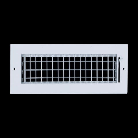 12"x4" White Steel Adjustable Supply Register, Air Vent Cover with Damper for Sidewall Or Ceiling