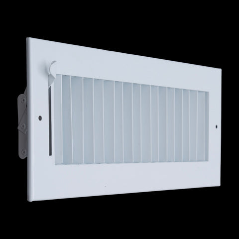 12"x4" White Steel Adjustable Supply Register, Air Vent Cover with Damper for Sidewall Or Ceiling
