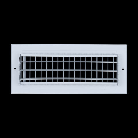 12"x4" White Steel Adjustable Supply Register, Air Vent Cover with Damper for Sidewall Or Ceiling