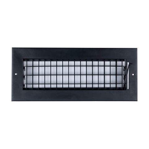 12"x4" Black Steel Adjustable Supply Register, Air Vent Cover with Damper for Sidewall Or Ceiling