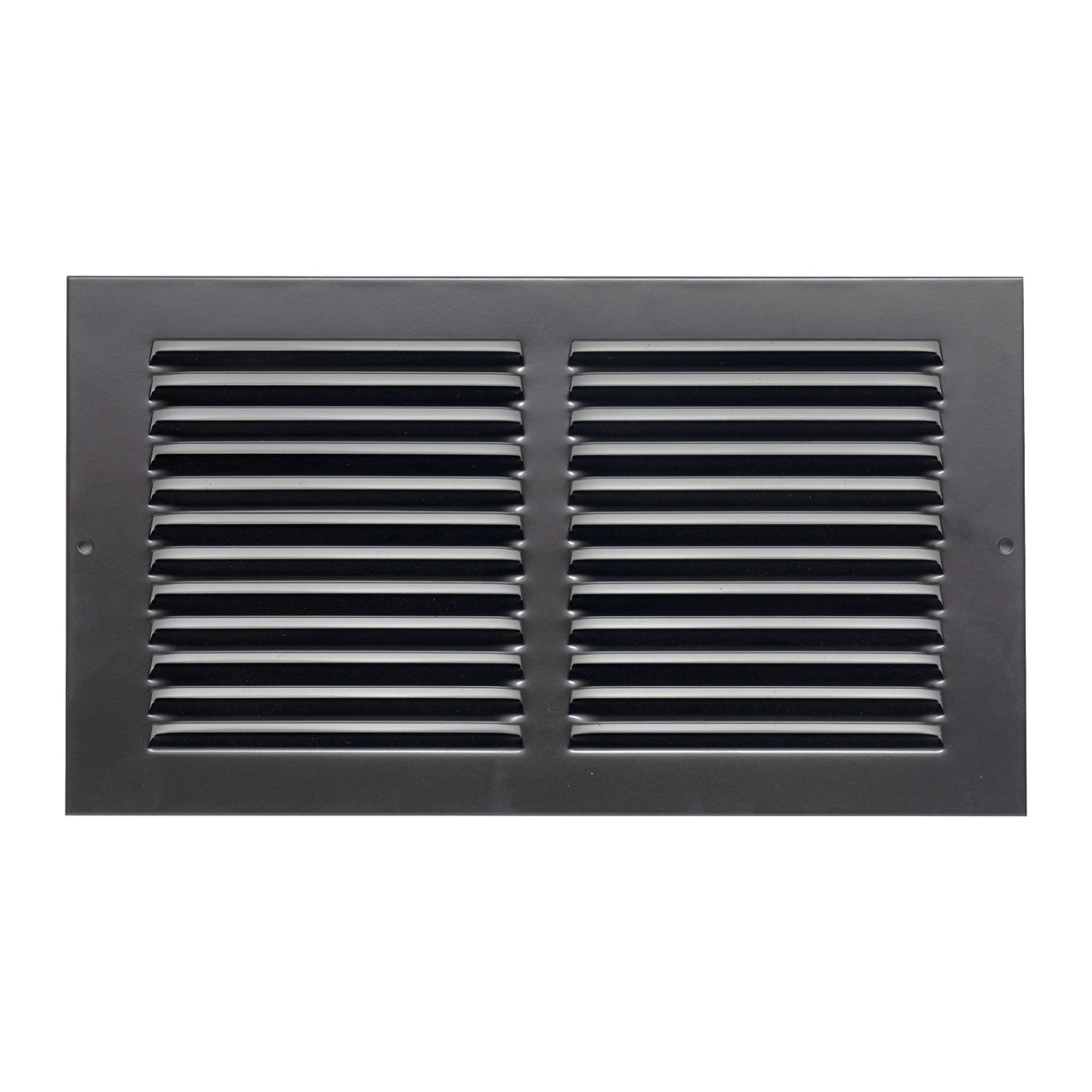 12"x6" Black Steel Return Air Grille, High-Airflow HVAC Cold Air Intake for Wall & Ceiling