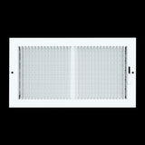 12"x6" White Steel Baseboard Air Supply Grille, Multi-Shutter Damper Vent Cover
