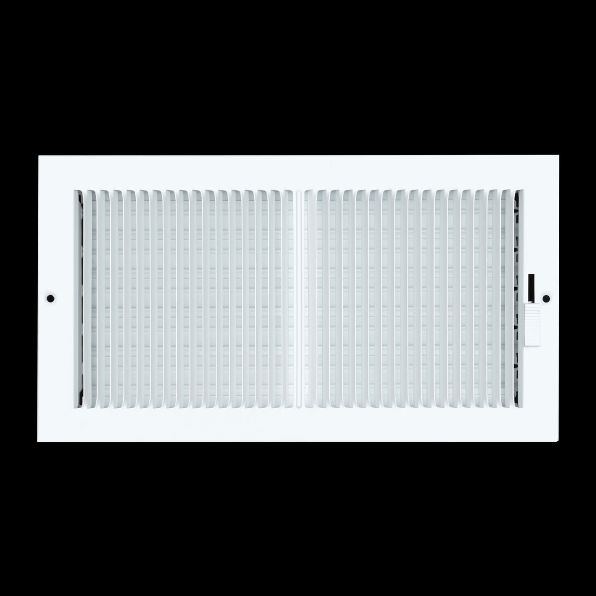 12"x6" White Steel Baseboard Air Supply Grille, Multi-Shutter Damper Vent Cover