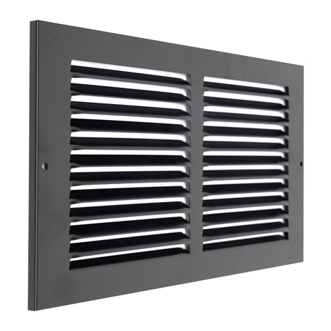 12"x6" Black Steel Return Air Grille, High-Airflow HVAC Cold Air Intake for Wall & Ceiling