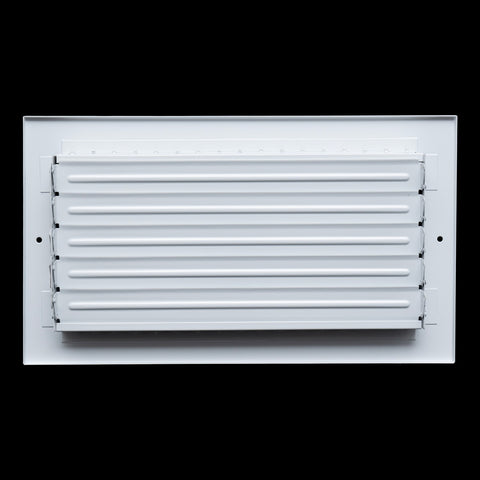 12"x6" White Steel Adjustable Supply Register, Air Vent Cover with Damper for Sidewall Or Ceiling