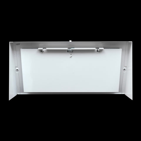 12"x6" White Steel Triangular Baseboard Grille, with Damper, 3-13/16" Depth