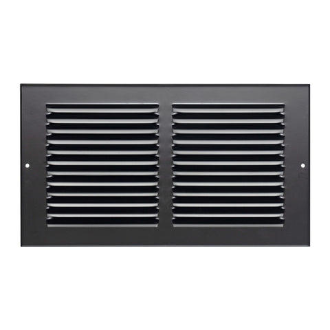 12"x6" Black Steel Return Air Grille, High-Airflow HVAC Cold Air Intake for Wall & Ceiling