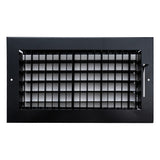 12"x6" Black Steel Adjustable Supply Register, Air Vent Cover with Damper for Sidewall Or Ceiling