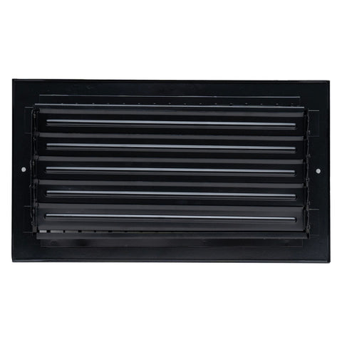 12"x6" Black Steel Adjustable Supply Register, Air Vent Cover with Damper for Sidewall Or Ceiling