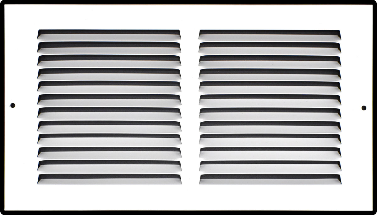 12"x6" White Steel Return Air Grille, High-Airflow HVAC Cold Air Intake for Wall & Ceiling