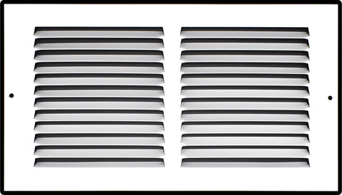12"x6" White Steel Return Air Grille, High-Airflow HVAC Cold Air Intake for Wall & Ceiling
