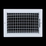 12"x8" White Steel Adjustable Supply Register, Air Vent Cover with Damper for Sidewall Or Ceiling