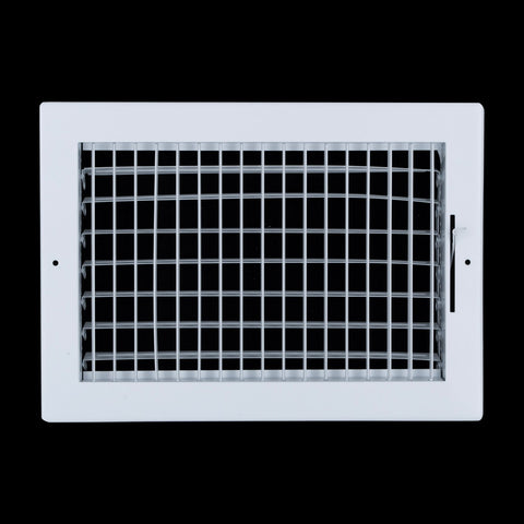 12"x8" White Steel Adjustable Supply Register, Air Vent Cover with Damper for Sidewall Or Ceiling