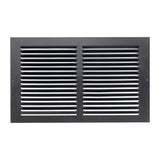 12"x8" Black Steel Return Air Grille, High-Airflow HVAC Cold Air Intake for Wall & Ceiling