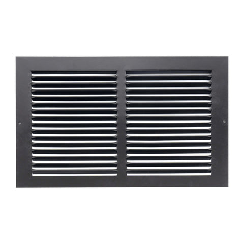 12"x8" Black Steel Return Air Grille, High-Airflow HVAC Cold Air Intake for Wall & Ceiling