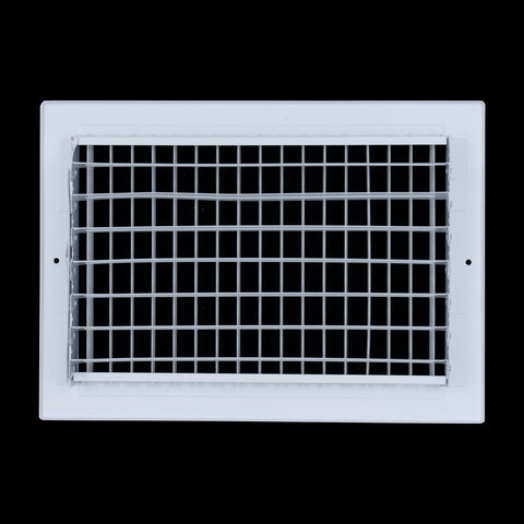 12"x8" White Steel Adjustable Supply Register, Air Vent Cover with Damper for Sidewall Or Ceiling