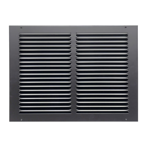 14"x10" Black Steel Return Air Grille, High-Airflow HVAC Cold Air Intake for Wall & Ceiling