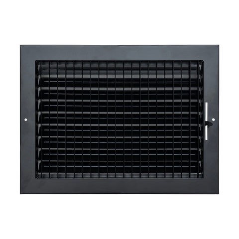 14"x10" Black Steel Adjustable Supply Register, Air Vent Cover with Damper for Sidewall Or Ceiling
