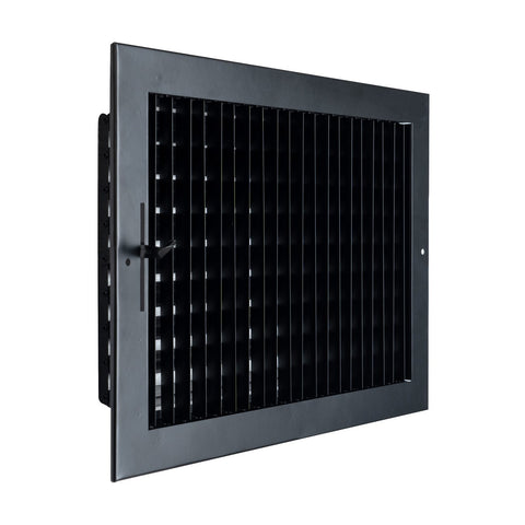 14"x10" Black Steel Adjustable Supply Register, Air Vent Cover with Damper for Sidewall Or Ceiling