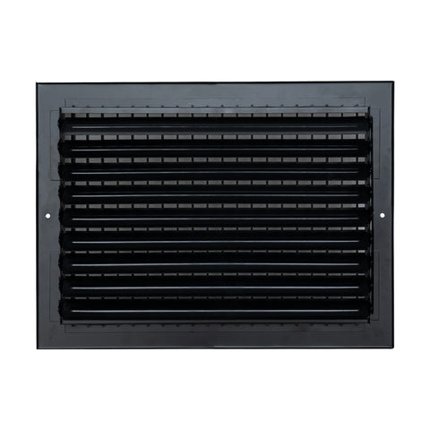 14"x10" Black Steel Adjustable Supply Register, Air Vent Cover with Damper for Sidewall Or Ceiling
