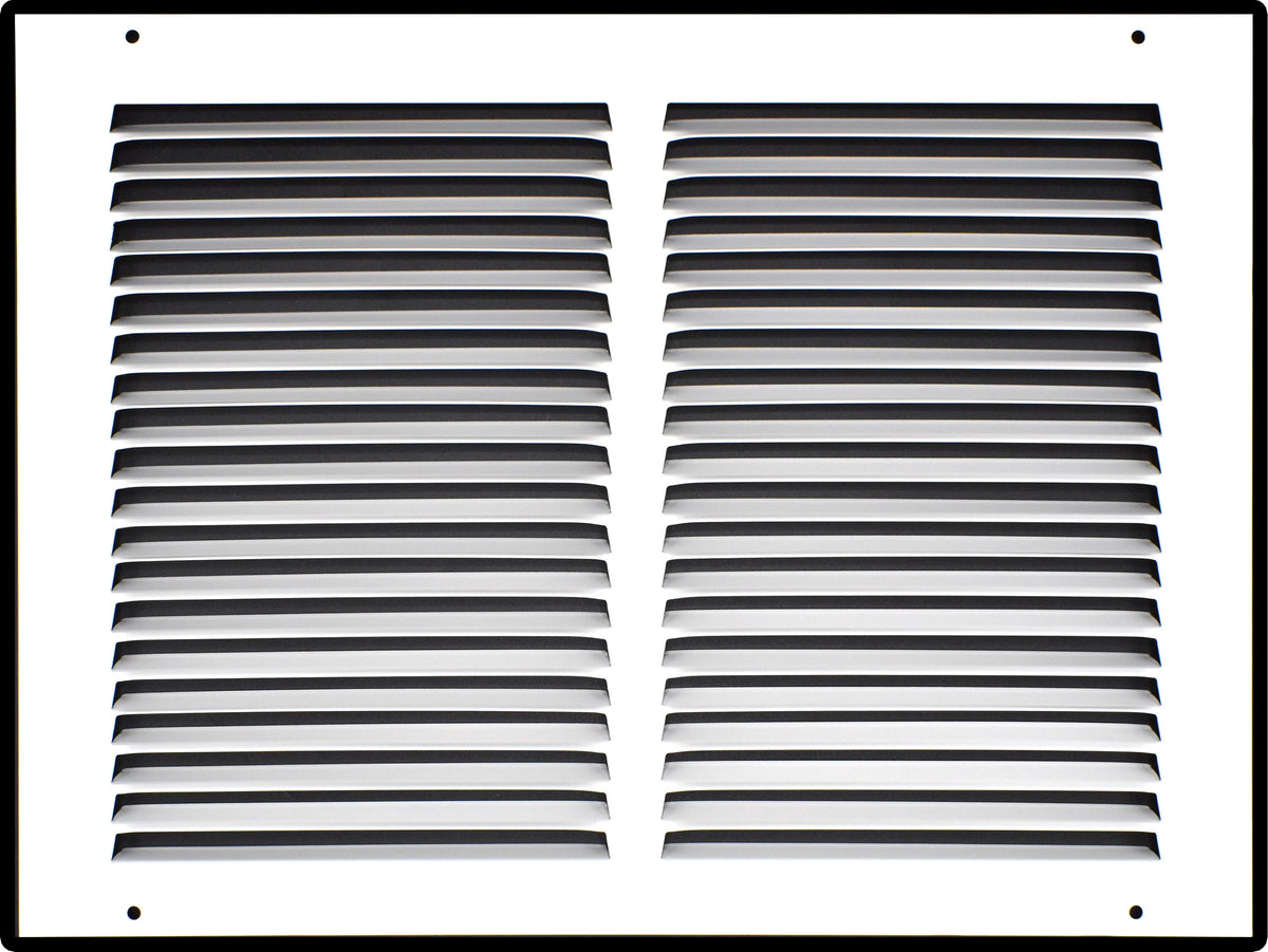 12"x8" White Steel Return Air Grille, High-Airflow HVAC Cold Air Intake for Wall & Ceiling