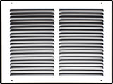 14"x10" White Steel Return Air Grille, High-Airflow HVAC Cold Air Intake for Wall & Ceiling