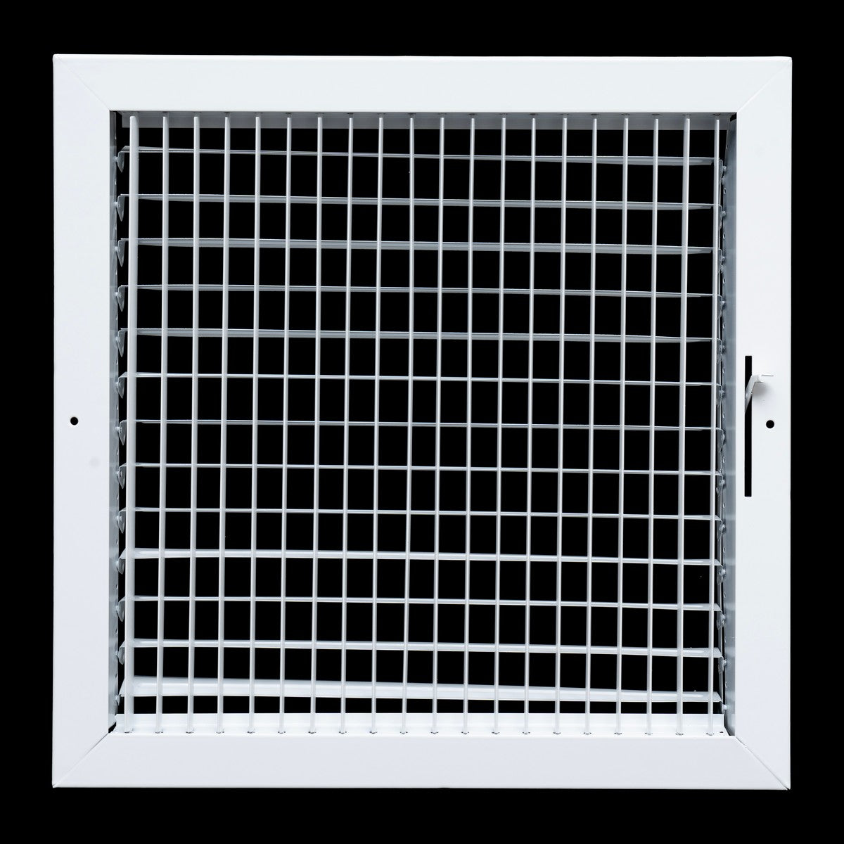 14"x14" White Steel Adjustable Supply Register, Air Vent Cover with Damper for Sidewall Or Ceiling