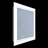 14"x14" White Aluminum Return Air Filter Grille, Removable Door