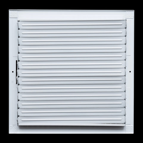 14"x14" White Steel Adjustable Supply Register, Air Vent Cover with Damper for Sidewall Or Ceiling
