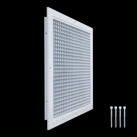 14"x14" White Aluminum Eggcrate Return Air Grille, Low-Noise High-Airflow Rust-Proof Vent Cover