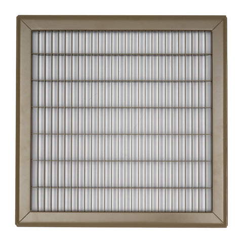 14"x14" Brown Steel Return Air Floor Grille, Walkable Heavy-Duty Fixed-Blade Vent Cover