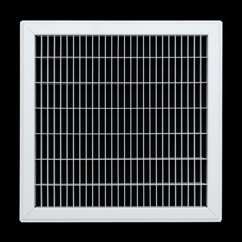 14"x14" White Steel Return Air Floor Grille, Walkable Heavy-Duty Fixed-Blade Vent Cover