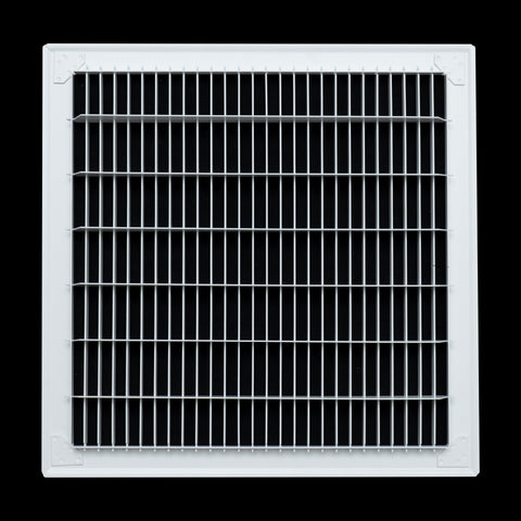 14"x14" White Steel Return Air Floor Grille, Walkable Heavy-Duty Fixed-Blade Vent Cover