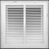14"x14" White Steel Return Air Filter Grille, Fixed Hinged, for 1-Inch Filters