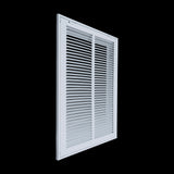 14"x20" White Steel Return Air Filter Grille, Removable Door, Plastic Latches, for 1-Inch Filters