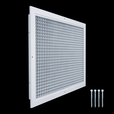 14"x20" White Aluminum Eggcrate Return Air Grille, Low-Noise High-Airflow Rust-Proof Vent Cover