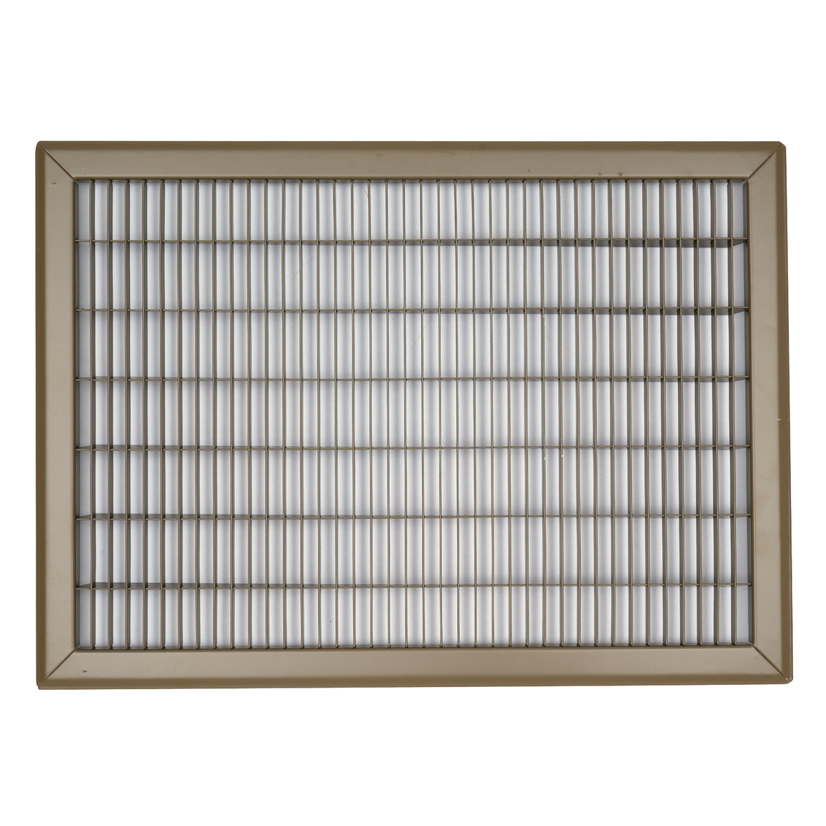 14"x20" Brown Steel Return Air Floor Grille, Walkable Heavy-Duty Fixed-Blade Vent Cover