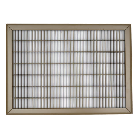 14"x20" Brown Steel Return Air Floor Grille, Walkable Heavy-Duty Fixed-Blade Vent Cover