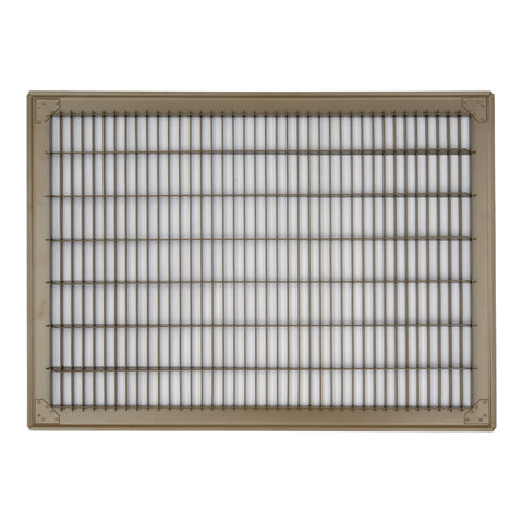 14"x20" Brown Steel Return Air Floor Grille, Walkable Heavy-Duty Fixed-Blade Vent Cover