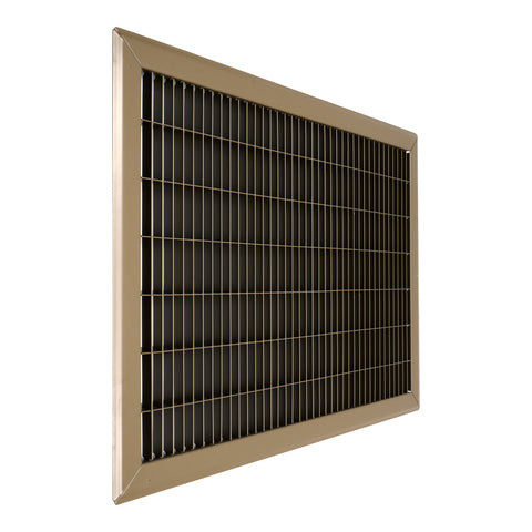 14"x20" Brown Steel Return Air Floor Grille, Walkable Heavy-Duty Fixed-Blade Vent Cover