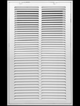 14"x20" White Steel Return Air Filter Grille, Removable Door, for 1-Inch Filters