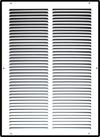 14"x20" White Steel Return Air Grille, High-Airflow HVAC Cold Air Intake for Wall & Ceiling